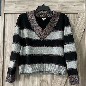 Black and Grey Sparkle Sweater by TRUE CRAFT Sz XS NWT